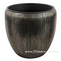 Кашпо Nobilis Marco "Dark silver Vase" (полистоун), D49xH46 см, с тех.горшком - фото 1