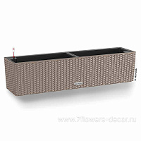 Кашпо Lechuza "Balconera Cottage Complete sand brown" (пластик), 79x19xH19 см - фото 1