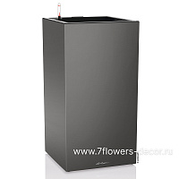 Кашпо Lechuza "Canto Premium LED High Complete charcoal metallic" (пластик), 40x40xH76 см - фото 1