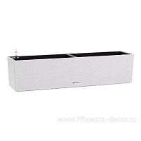 Кашпо Lechuza "Balconera Stone Complete quarz white" (пластик), 79x19xH19 см - фото 1